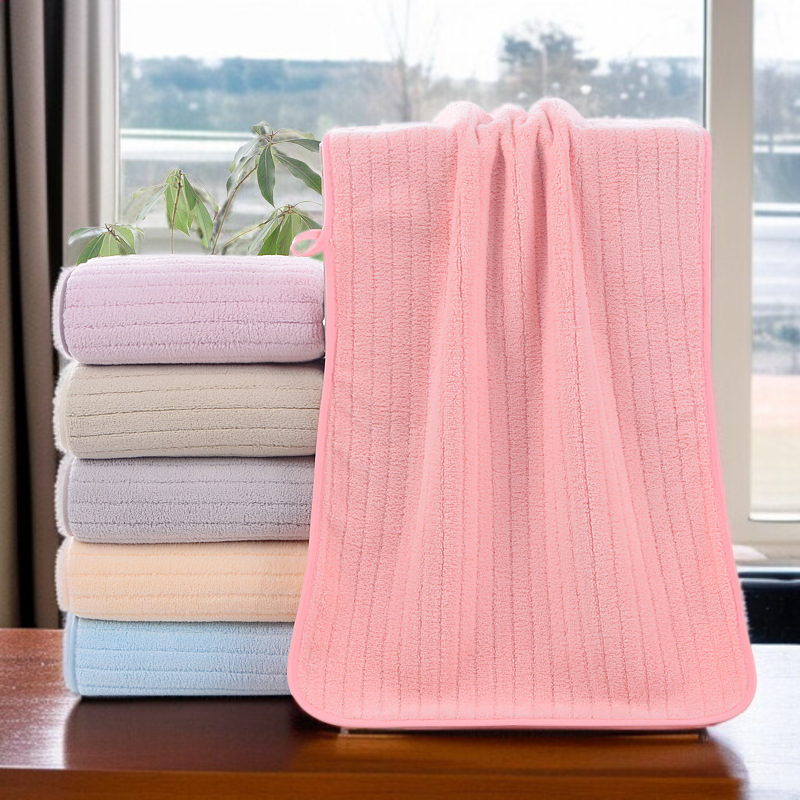 코랄 잔 가느다란 타월 전체 이미지