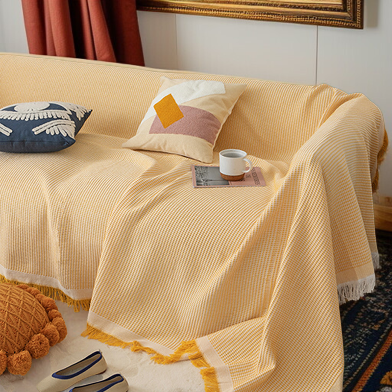 洗濯可能なソファカバーで清潔維持