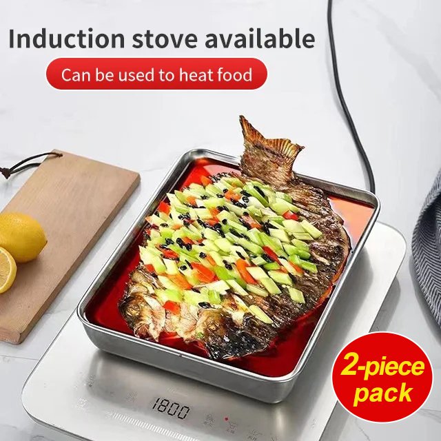 Stainless steel square plate（With lid）