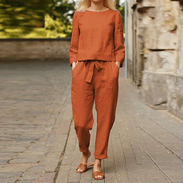 綿麻カジュアルセットアップ