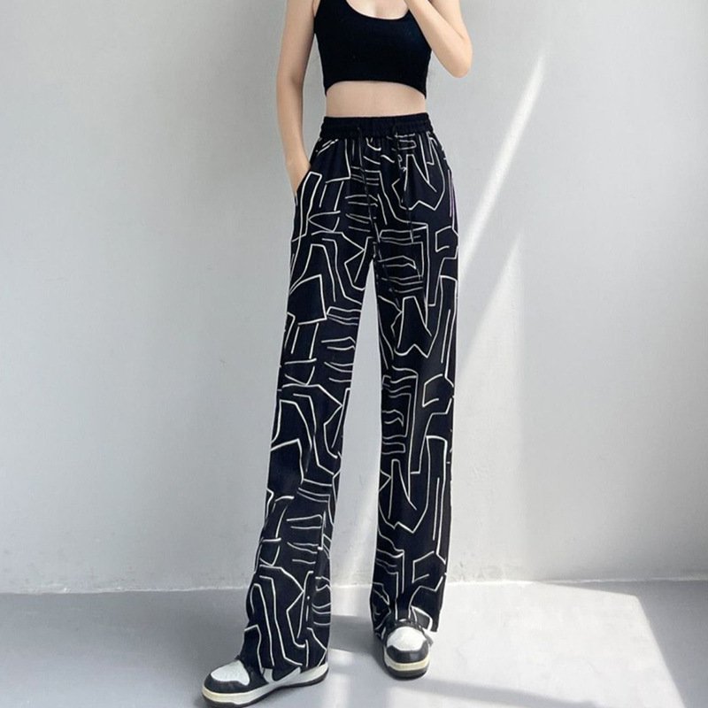 프린트 캐주얼 아이스 바지