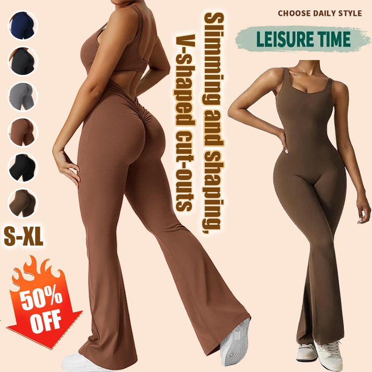 Traceless jumpsuit flared pants