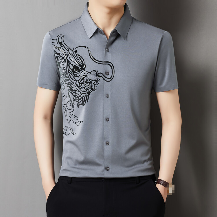 [신룡로고]남성 고탄력 반팔 셔츠