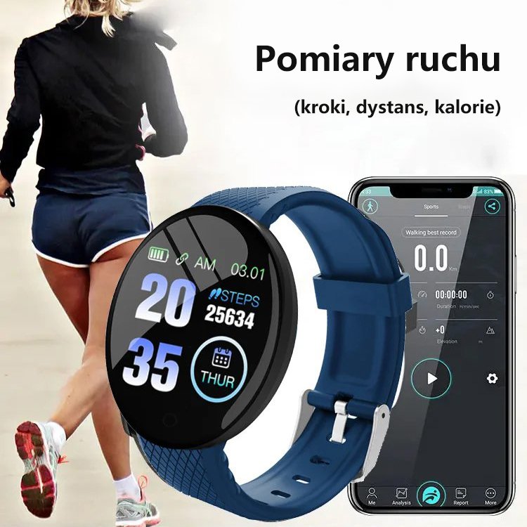 Sportowy - elegancki Smartwatch z ponad 100 funkcjami!