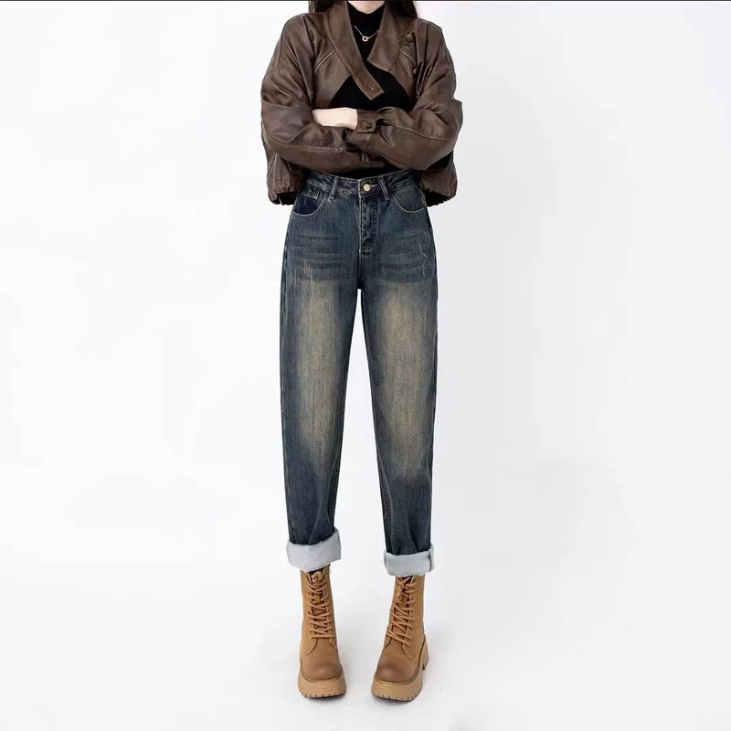 【3タイプ選べる】ハイウエストデニムパンツ