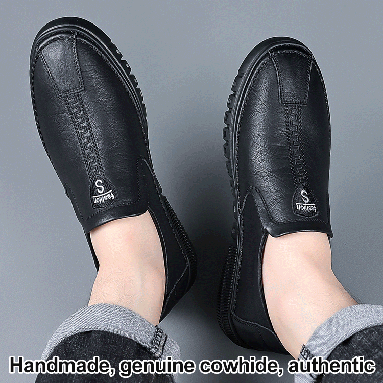 Men's handmade slip-on leather shoes