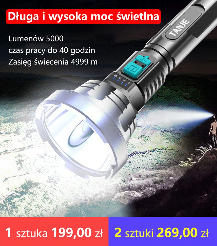 Wodoodporna latarka LED