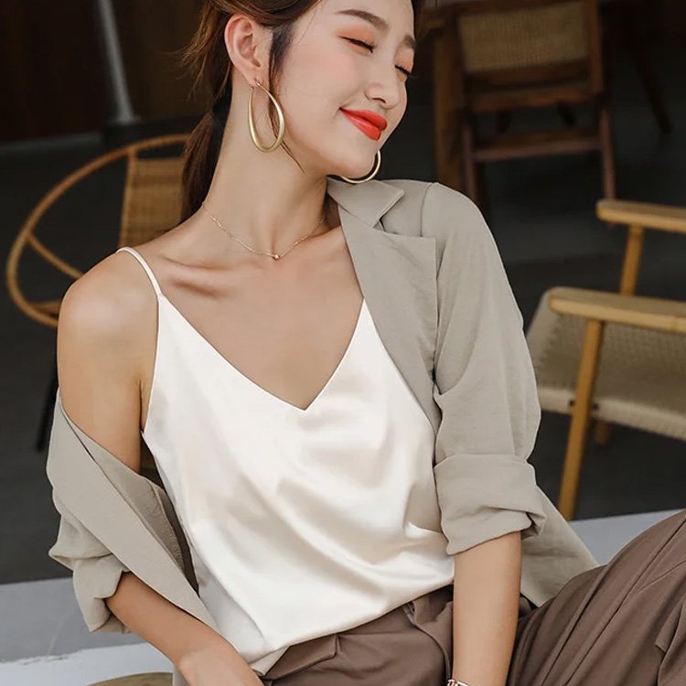 실크 냉감 캐미솔