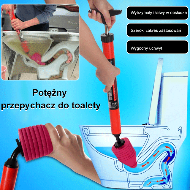 Potężny przepychacz do toalety