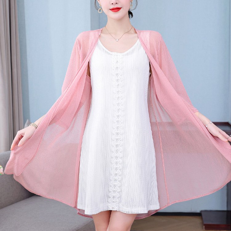 接触冷感・UVカットシアーカーディガン