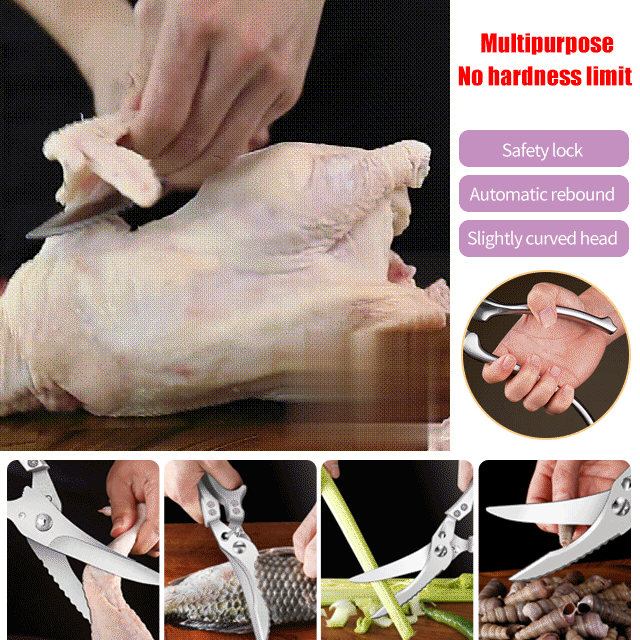 Thickened Stainless Steel Multifunctional Kitchen Scissors for Cutting Chicken Bones