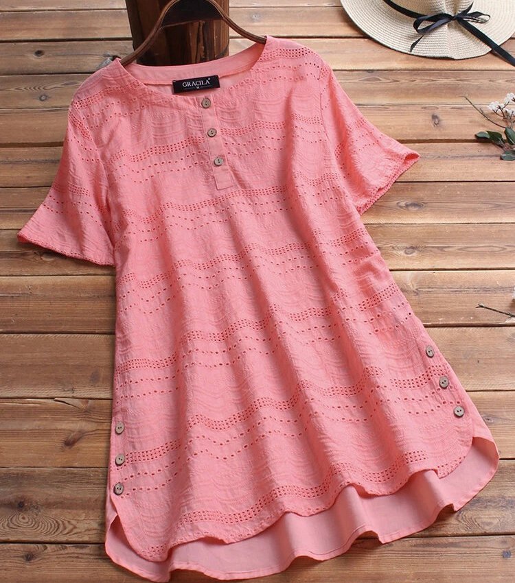 綿麻チュニックブラウス