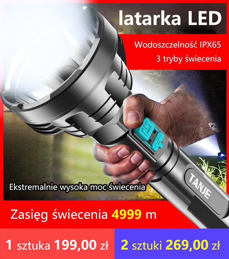 Wodoodporna latarka LED