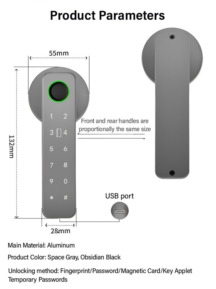 Home Interior Wooden Door Bluetooth Smart Lock Door