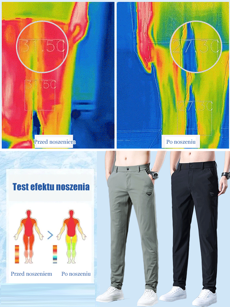 Lodowe jedwabne spodnie casualowe z wysokim stanem