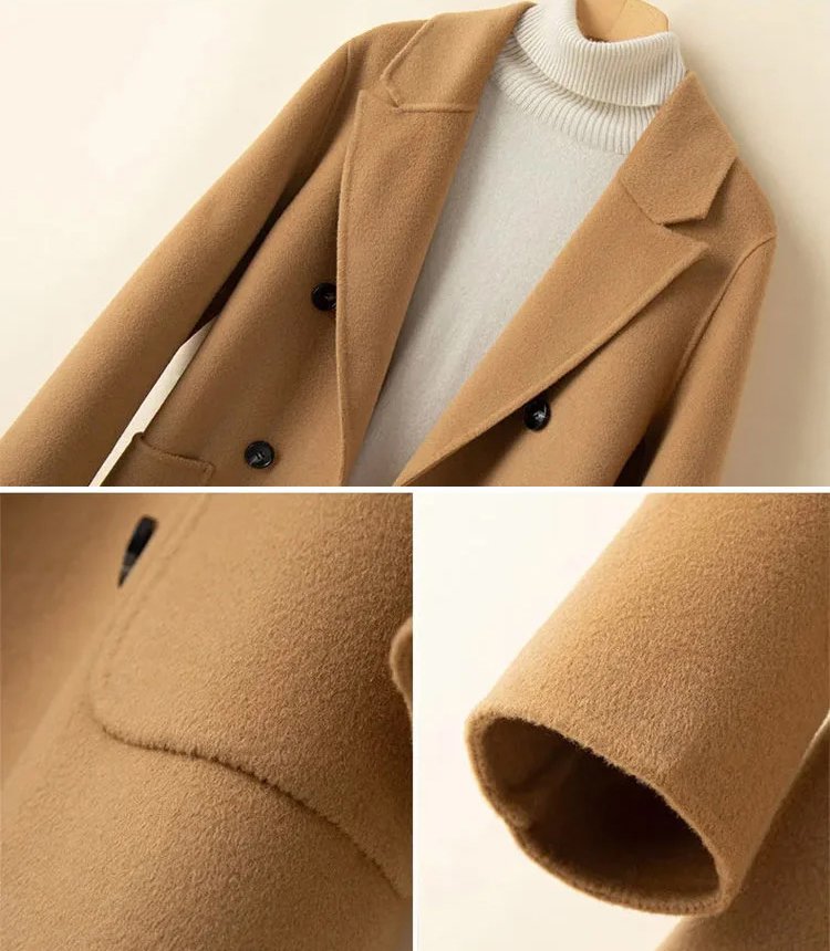 여성 미디 롱 울렌 코트