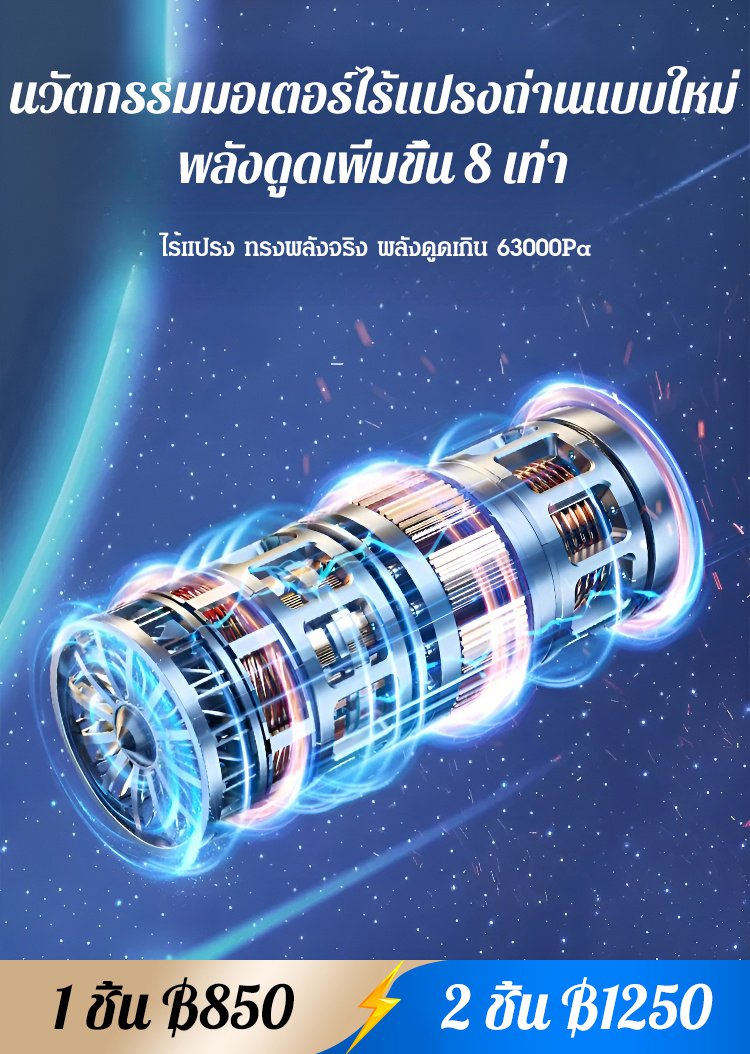 เครื่องดูดฝุ่นในรถยนต์แบบมือถือไร้สาย 3 อิน 1