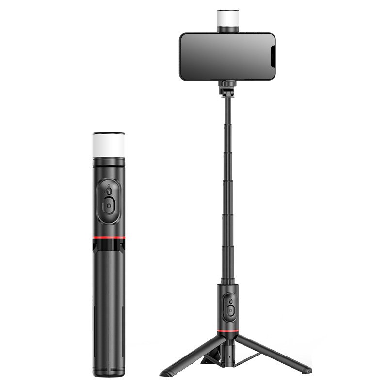 Rotation Bluetooth Selfie Stick with 3 Color Led Fill Light