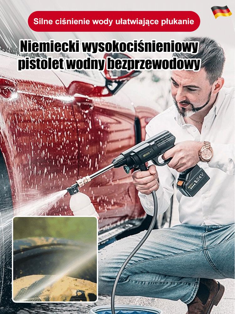 Niemiecki wysokociśnieniowy pistolet wodny bezprzewodowy