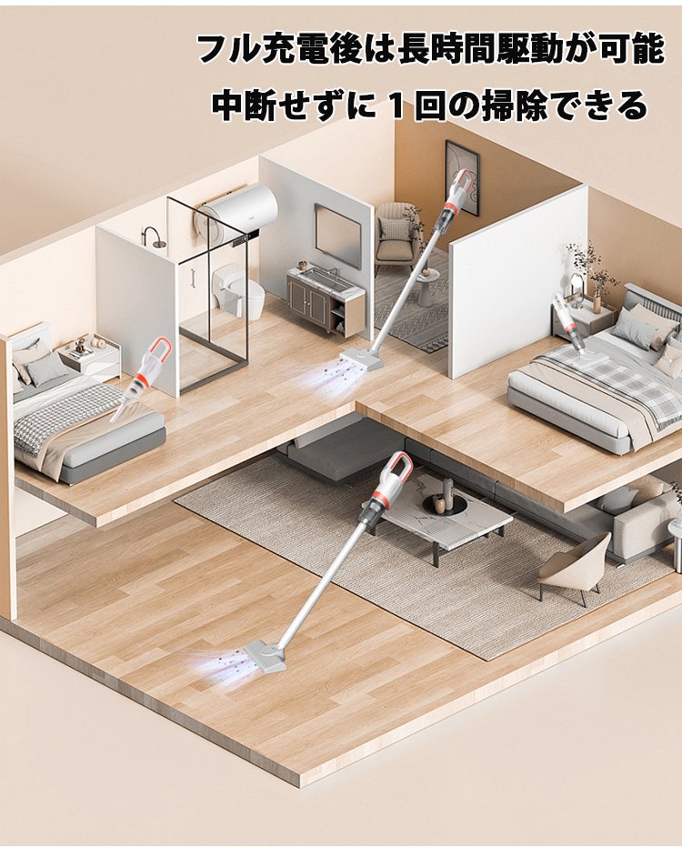 掃除機の軽量デザインを強調した写真