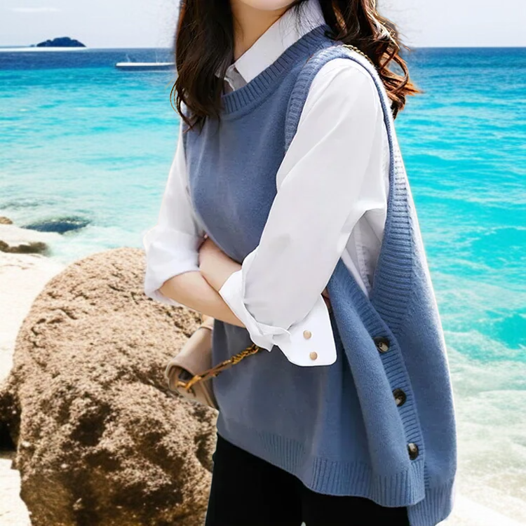 학원풍 스타일 니트 조끼 코디 예시