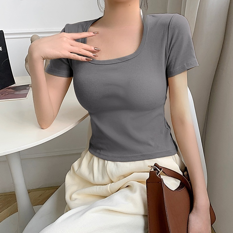 여성 여름 순면 반팔 티셔츠