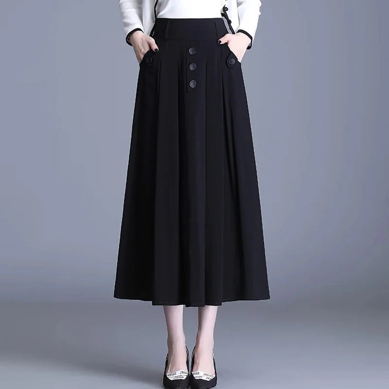 顯瘦遮胯冰絲A字半身裙