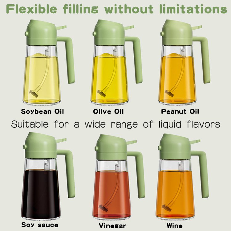 Spraying/ pouring integrated oil bottle