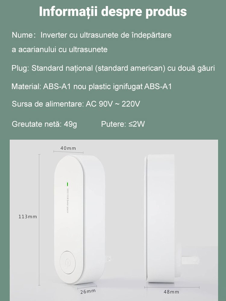 Aparat ultrasonic de eliminare a acarienilor