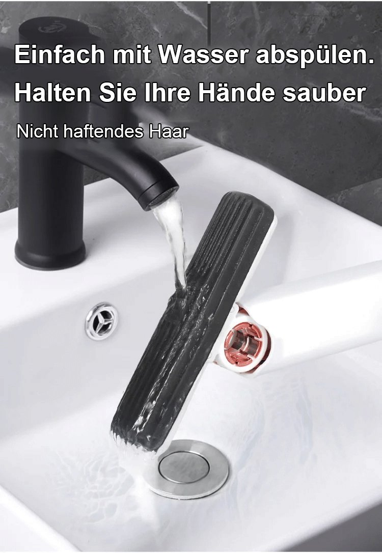 Nahaufnahme des Moppstiels und Reinigungspads