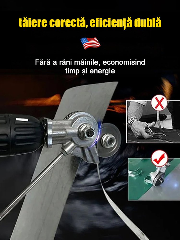 Tăietor pentru plăci metalice cu burghiu electric