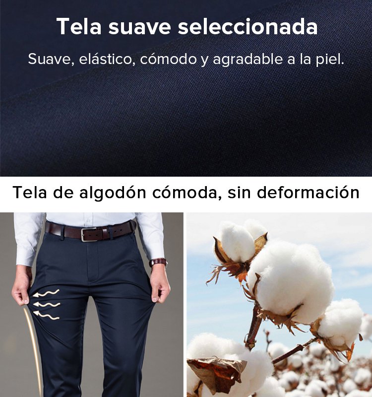 Pantalones de traje de antiarrugas con fibra viscosa para hombres