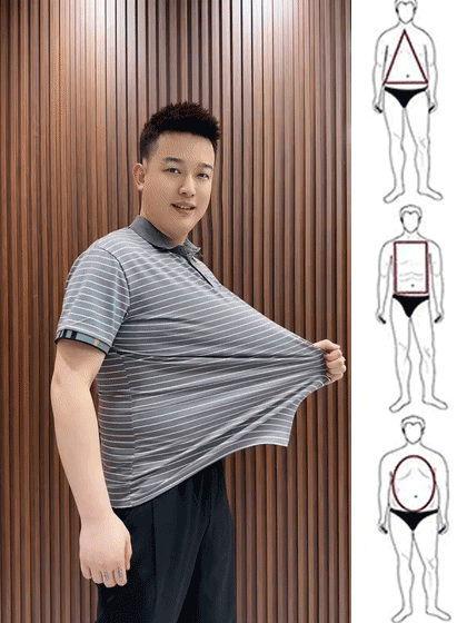 สื้อโปโลแขนสั้นลายทางแฟชั่น