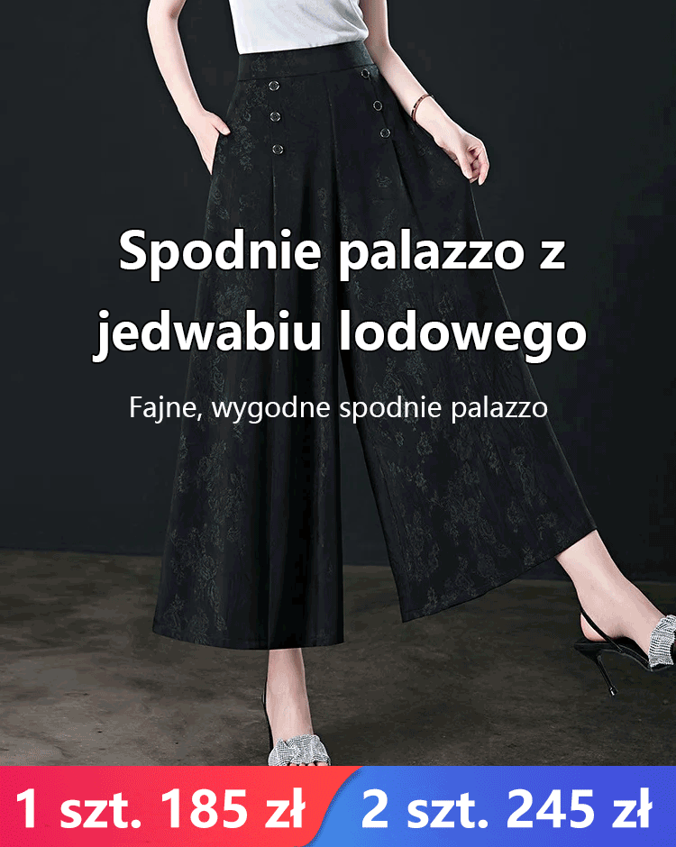 Spodnie palazzo z jedwabiu lodowego