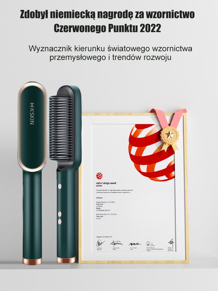 Niemiecki grzebień do prostowania i kręcenia włosów z jonami ujemnymi