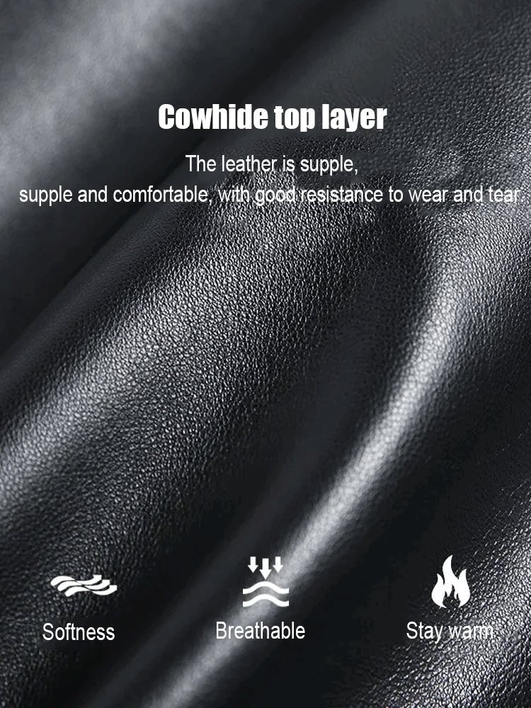 Warm and thick men's leather shoes