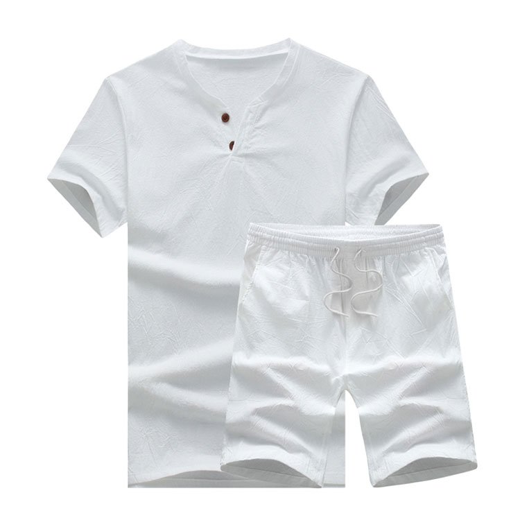 メンズ綿麻上下セット