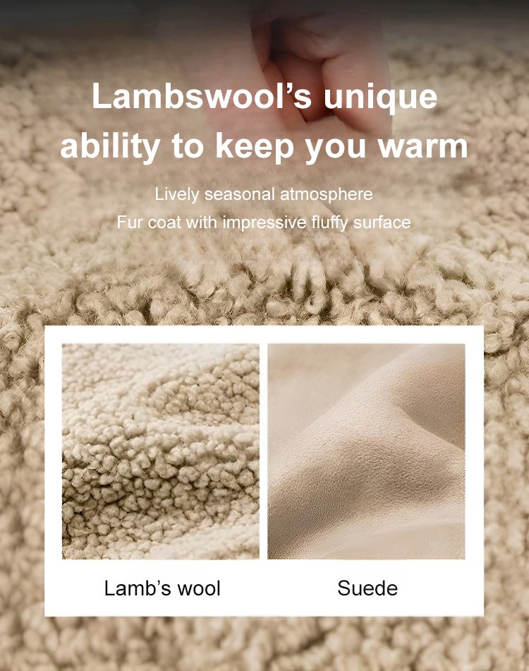 Fake Two Piece Lamb Flannel Hooded Jacket