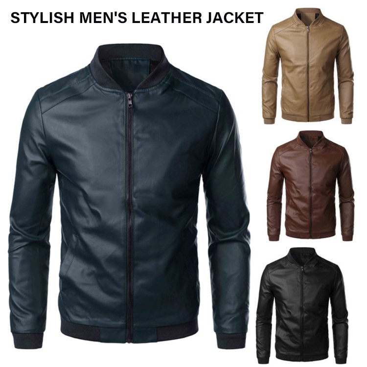 Stylish men's leather jacket