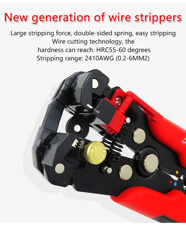 Ergonomic Handle on Multifunctional Wire Stripper