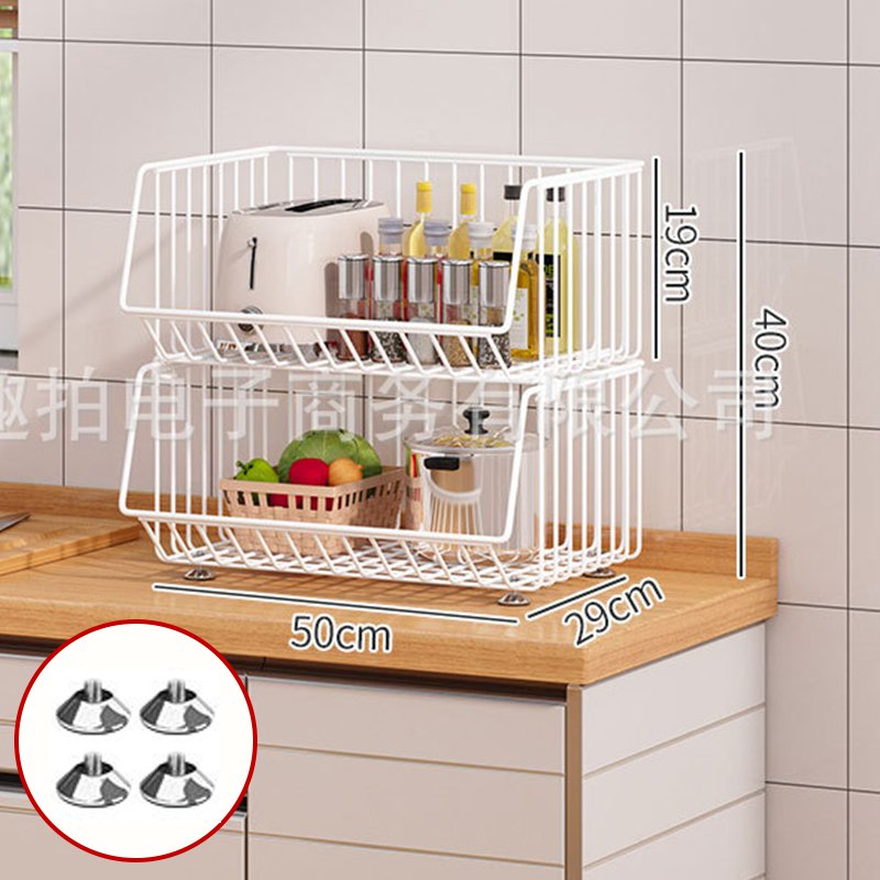 ホワイト（2段・50cm）ゴム足付き