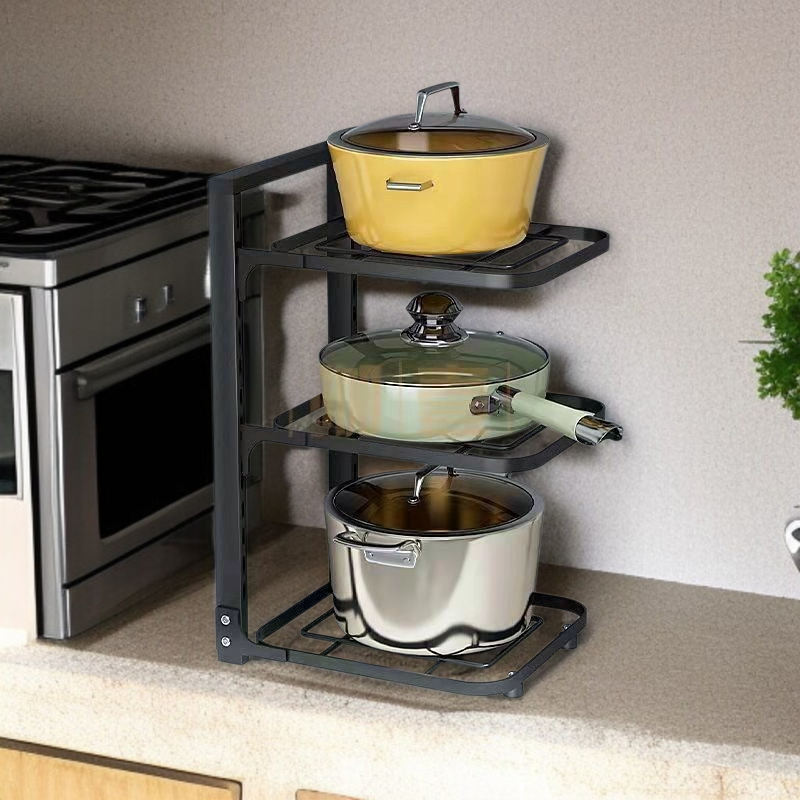 キッチン多段棚高さ調節可能収納棚の全体画像