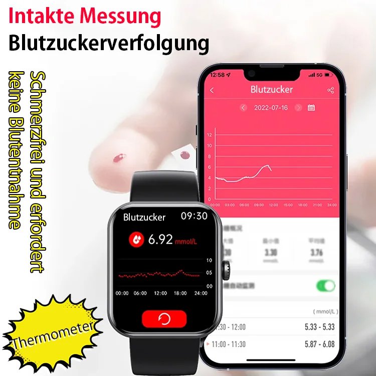 Schmerzfreie Blutzuckeruhr