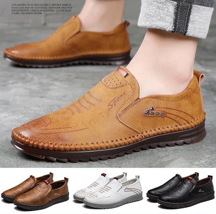 Cusut din piele lucrata manual Pantofi din piele casual respirabili