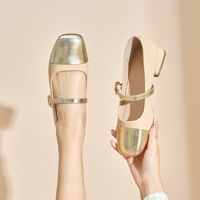 모던 배색 프렌치 펌프스