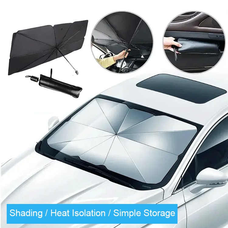  Multifunctional Folding Retractable Car Sunscreen Heat Insulation Umbrella