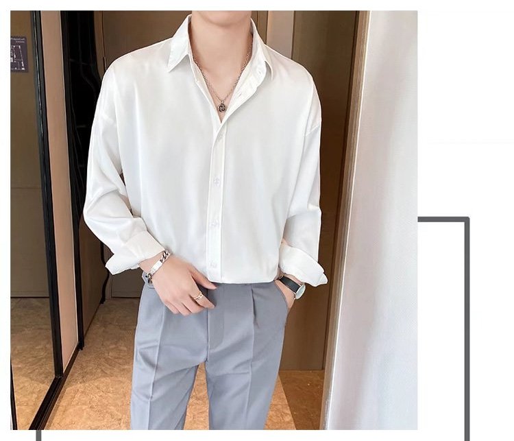 트렌디한 남성 긴팔 셔츠 전면 이미지