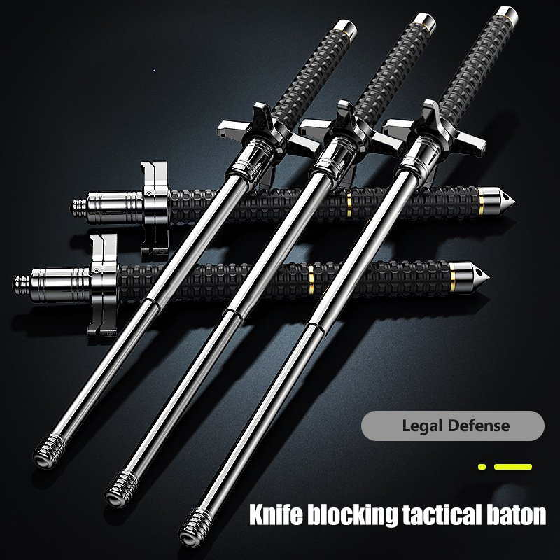 Knife block solid telescopic trekking pole