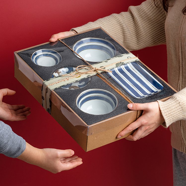 일식 블루 무늬 식기 세트