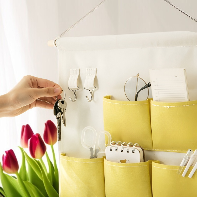 布製壁掛け収納バッグの全体写真